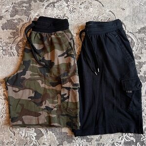 Men's Camo and Black Cargo Shorts